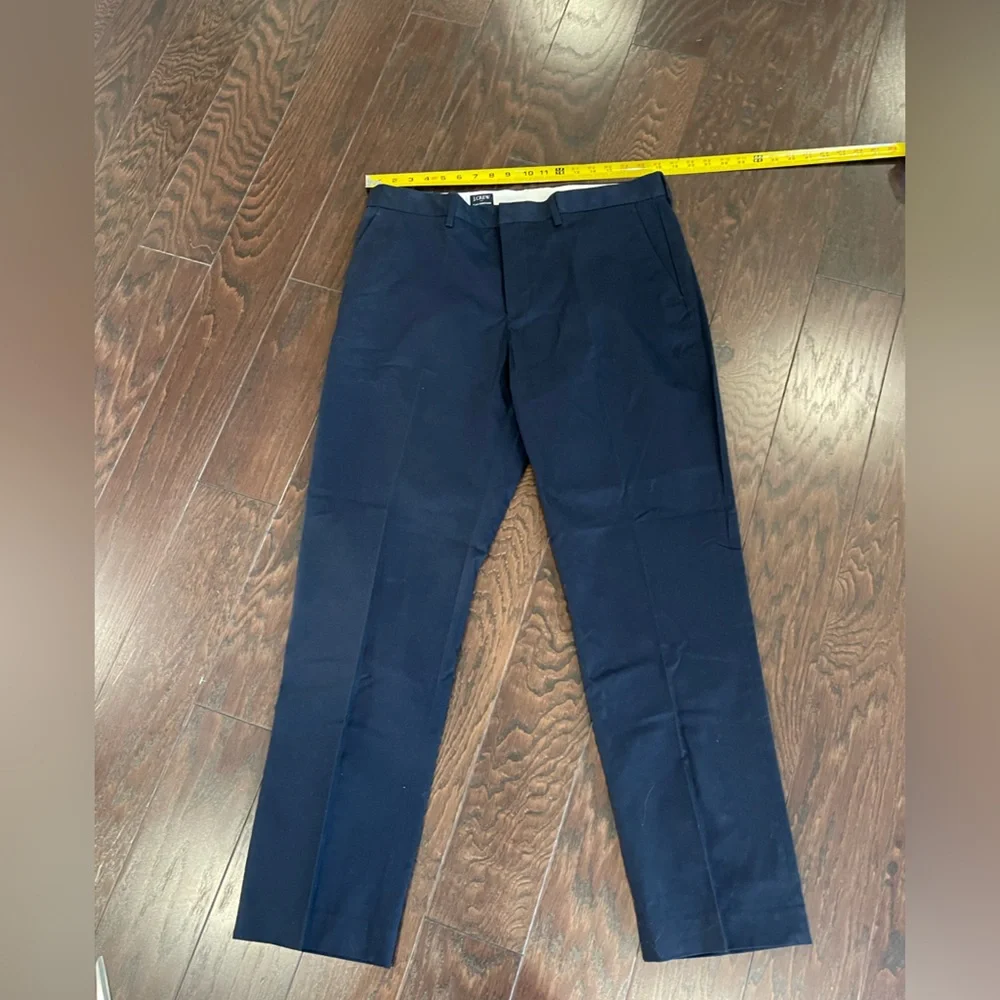 J. CREW Flex Bedford Chino Blue Pants Size 36x32 Flat Front NEW